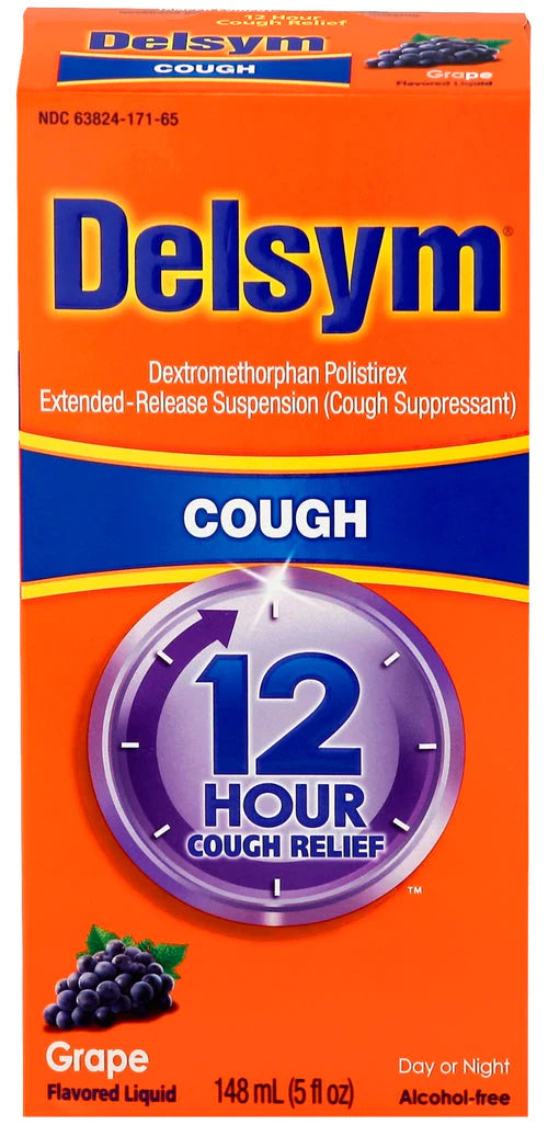 Delsymm Adult 12 hour Cough Relief Grape Flavor
