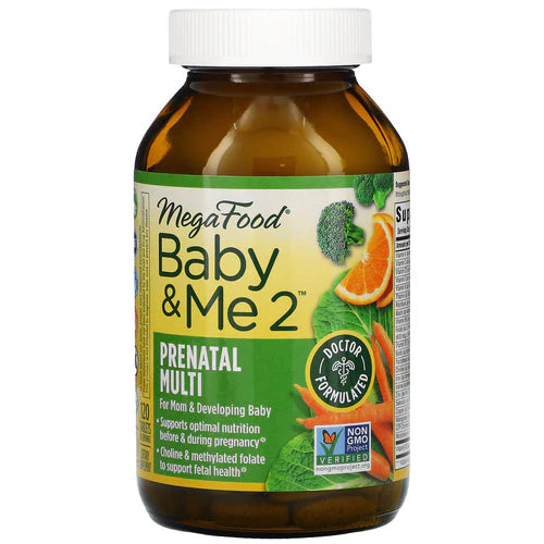 MegaFood Baby & Me 2, Prenatal Multivitamin 120 Tablets
