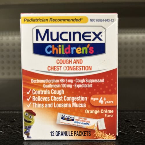 Mucinex Children's Cough & Chest Congestion Orange Creme 12 Packets